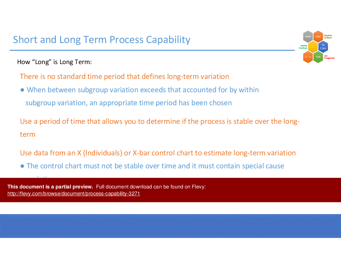 This is a partial preview of Process Capability (47-slide PowerPoint presentation (PPT)). Full document is 47 slides. 