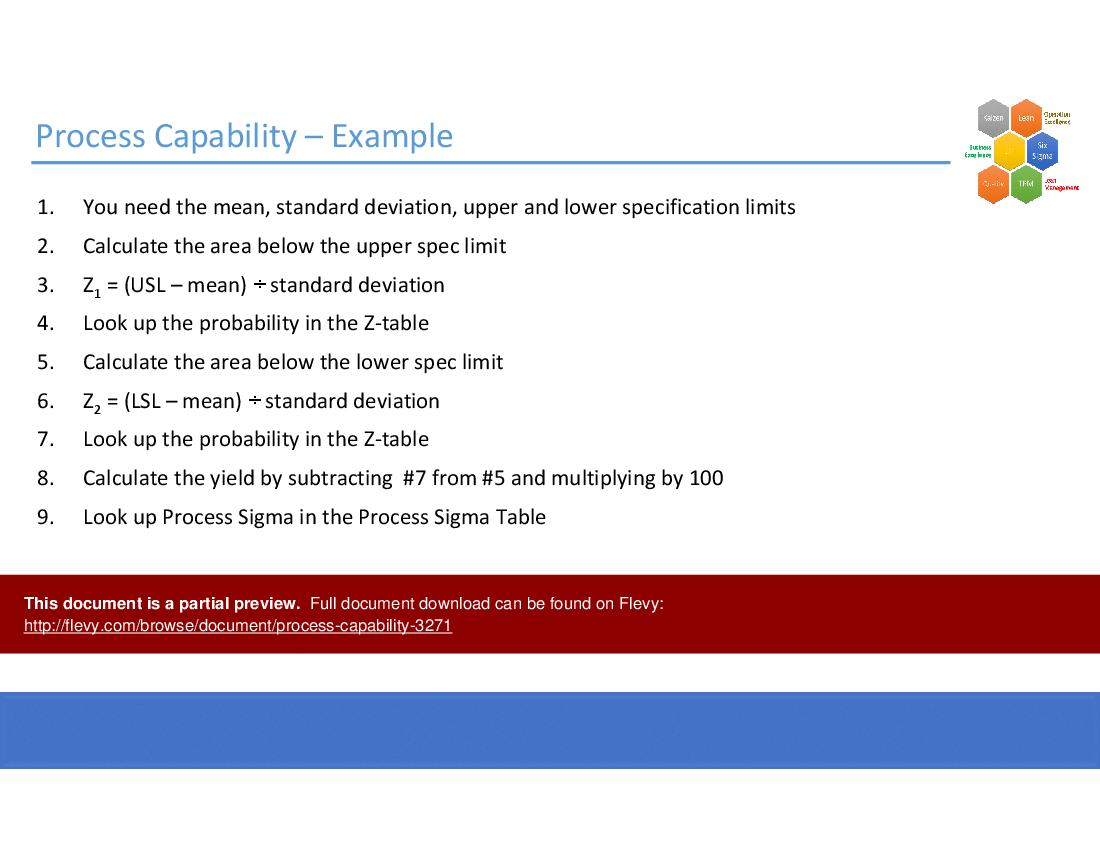 Process Capability (47-slide PPT PowerPoint presentation (PPT)) Preview Image