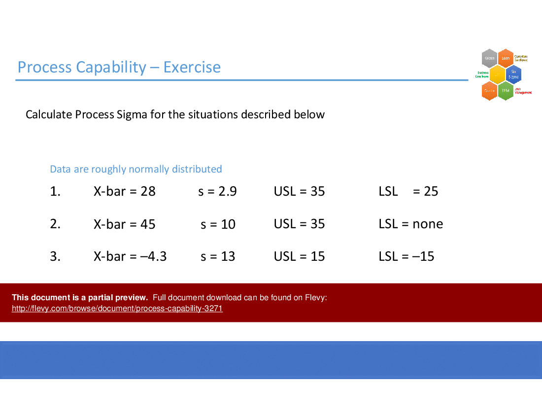 Process Capability (47-slide PPT PowerPoint presentation (PPT)) Preview Image