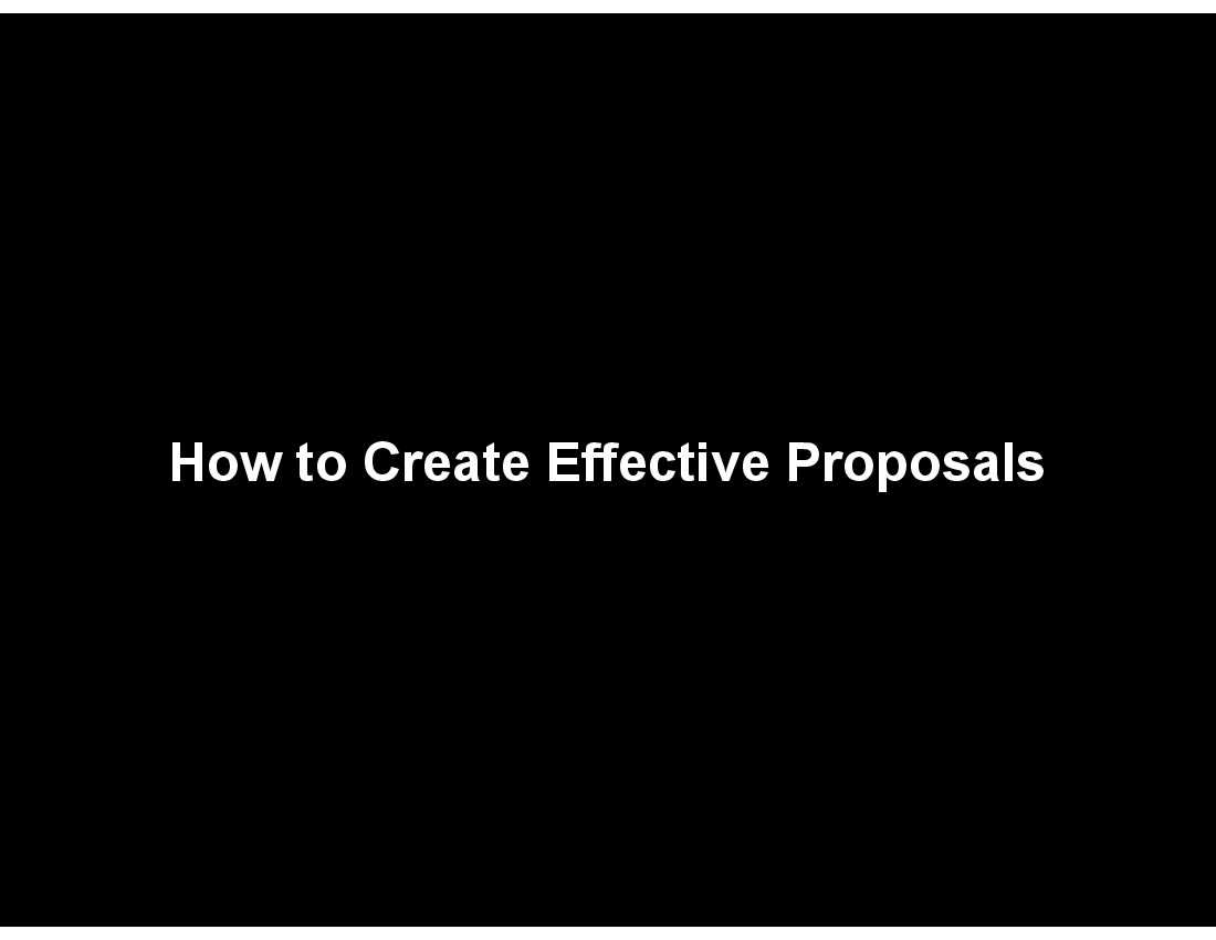 How to Create Effective Proposals