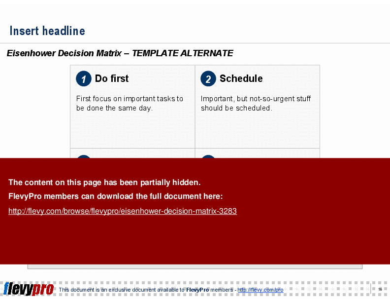 Eisenhower Decision Matrix (20-slide PPT PowerPoint presentation (PPT)) Preview Image