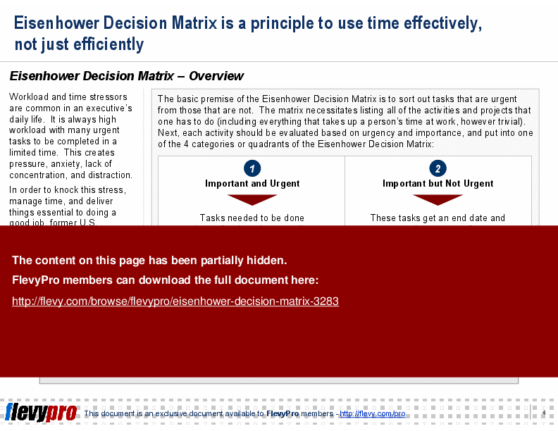 This is a partial preview of Eisenhower Decision Matrix (20-slide PowerPoint presentation (PPT)). Full document is 20 slides. 