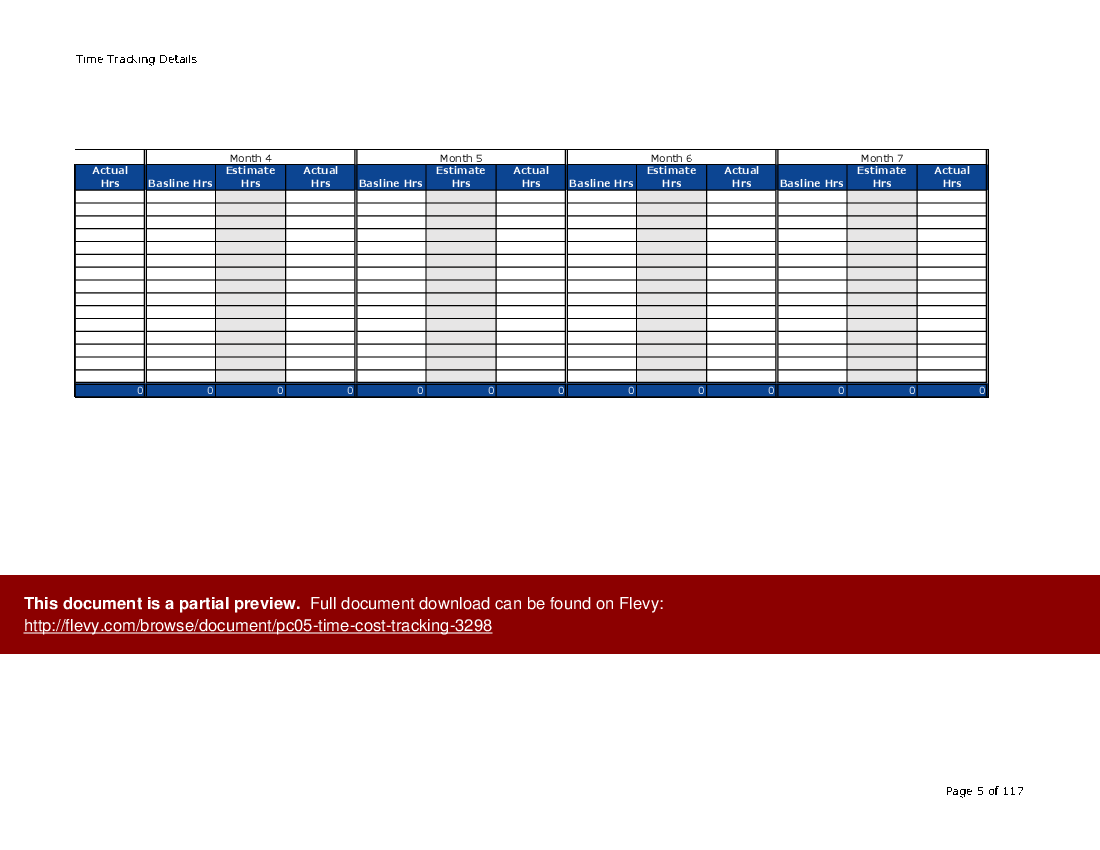 PC05 - Time/Cost Tracking (Excel template (XLSX)) Preview Image