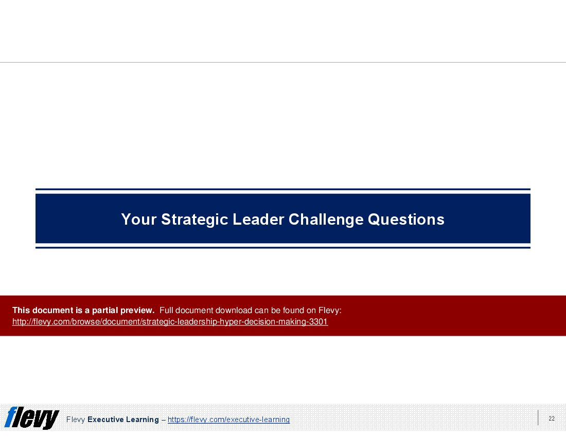 Strategic Leadership - Hyper-Decision Making (PPT + Video) (25-slide PowerPoint presentation (PPT)) Preview Image