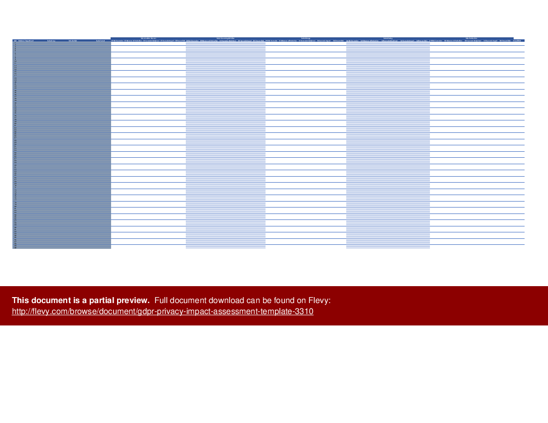 This is a partial preview of GDPR Privacy Impact Assessment (PIA) Template (Excel workbook (XLSX)). 