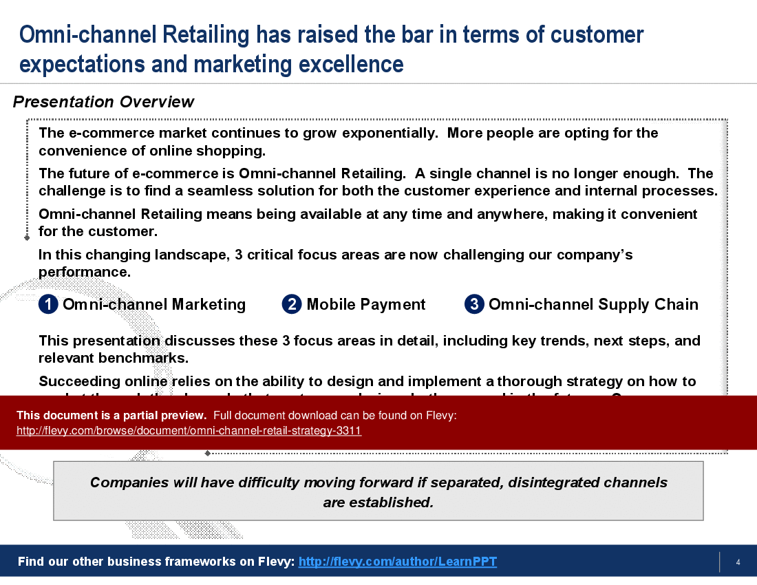 This is a partial preview of Omni-channel Retail Strategy (44-slide PowerPoint presentation (PPT)). Full document is 44 slides. 