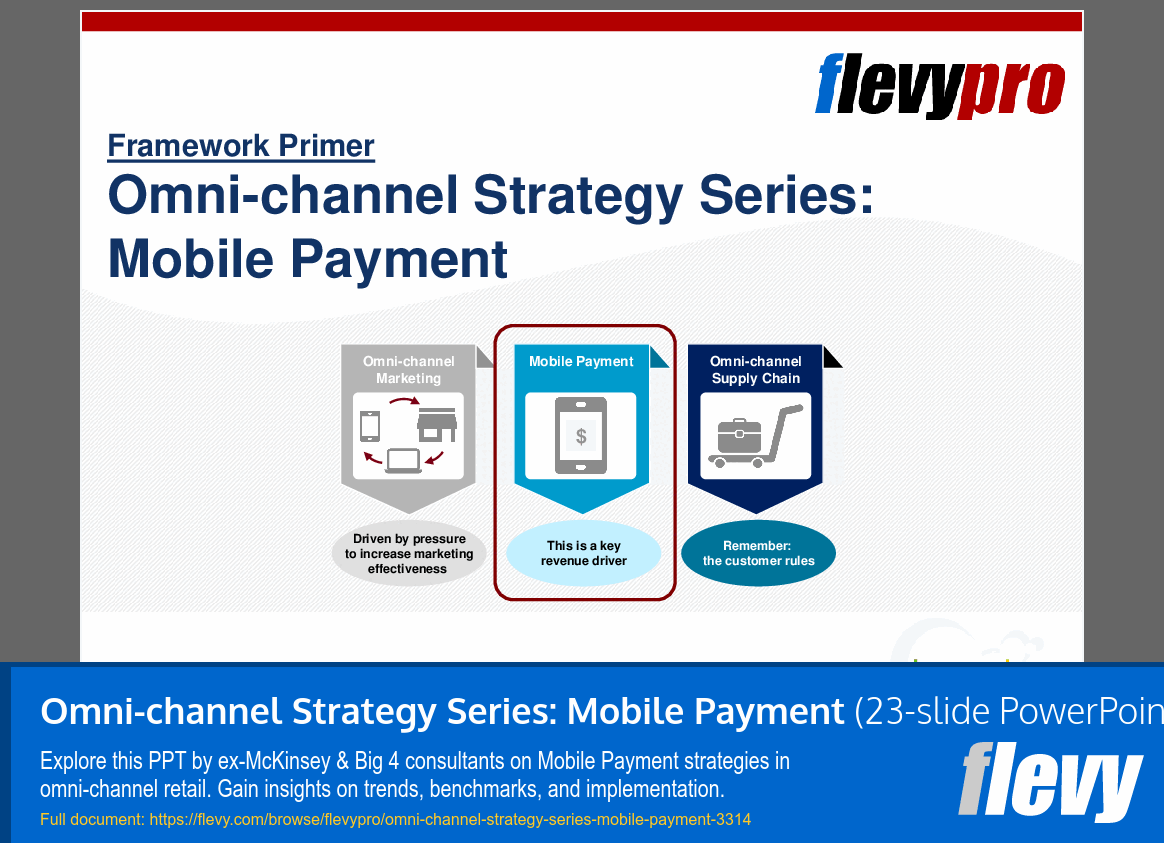 Omni-channel Strategy Series: Mobile Payment (23-slide PPT PowerPoint presentation (PPT)) Preview Image