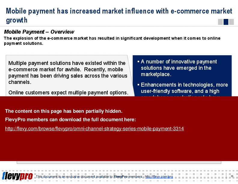 This is a partial preview of Omni-channel Strategy Series: Mobile Payment (23-slide PowerPoint presentation (PPT)). Full document is 23 slides. 