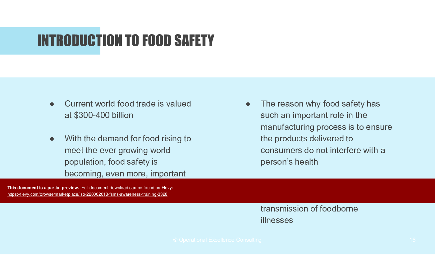 ISO 22000:2018 (FSMS) Awareness Training (78-slide PPT PowerPoint presentation (PPTX)) Preview Image