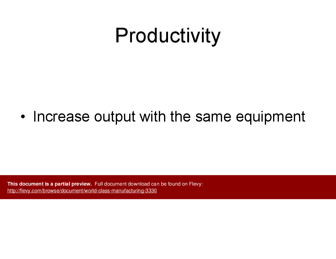 This is a partial preview of World Class Manufacturing (35-slide PowerPoint presentation (PPT)). Full document is 35 slides. 