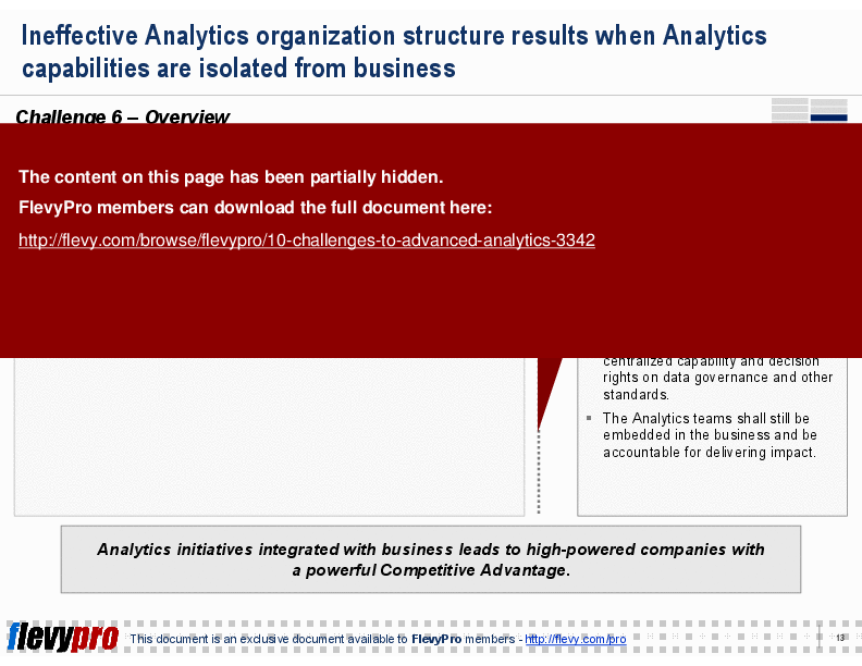 This is a partial preview of 10 Challenges to Advanced Analytics (26-slide PowerPoint presentation (PPTX)). Full document is 26 slides. 