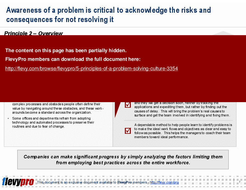 5 Principles of a Problem Solving Culture (21-slide PPT PowerPoint presentation (PPT)) Preview Image