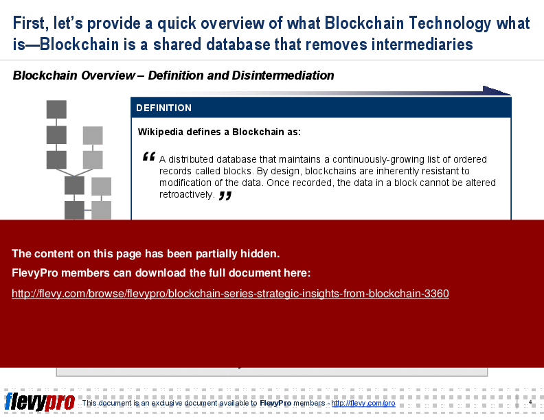 This is a partial preview of Blockchain Series: Strategic Insights from Blockchain (24-slide PowerPoint presentation (PPTX)). Full document is 24 slides. 