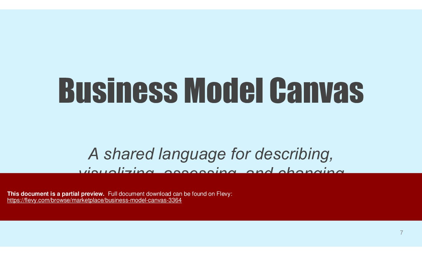 This is a partial preview of Business Model Canvas (140-slide PowerPoint presentation (PPTX)). Full document is 140 slides. 