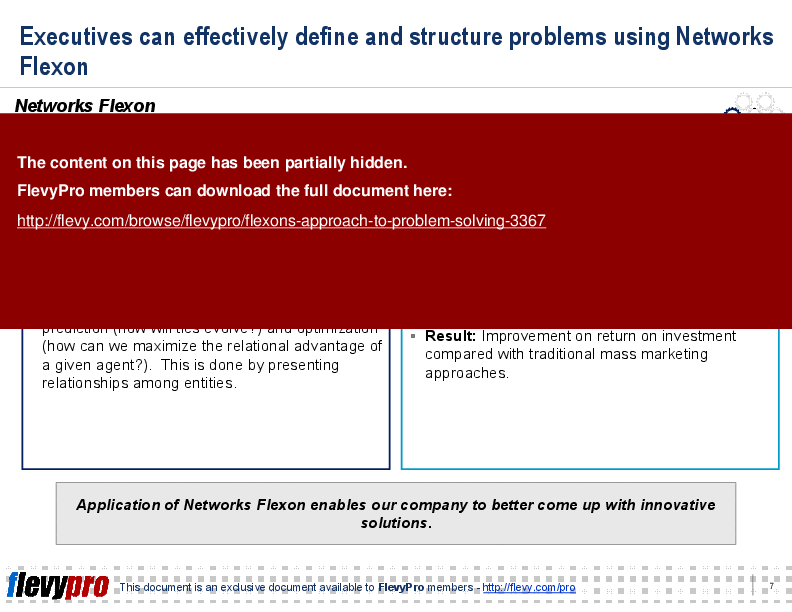 Flexons Approach to Problem Solving (22-slide PowerPoint presentation (PPT)) Preview Image