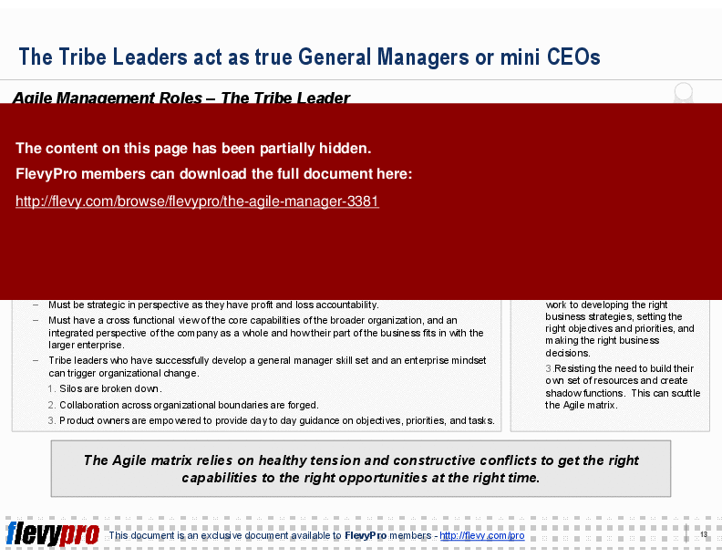 This is a partial preview of The Agile Manager (27-slide PowerPoint presentation (PPT)). Full document is 27 slides. 