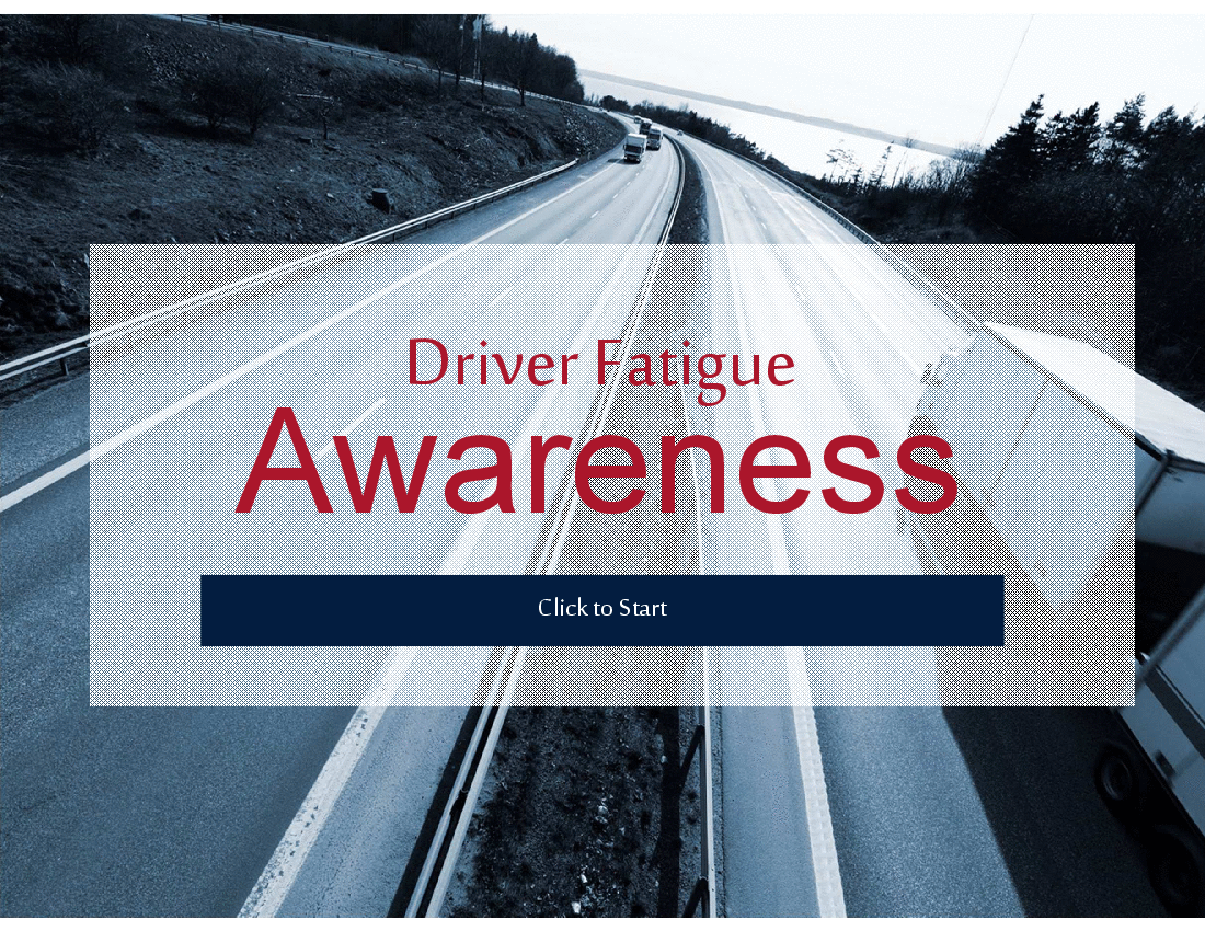 Driver Fatigue Awareness Training (19-slide PPT PowerPoint presentation (PPTX)) Preview Image