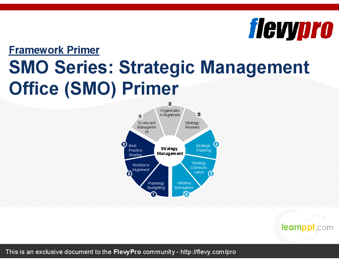 This is a partial preview of SMO Series: Strategic Management Office (SMO) Primer (21-slide PowerPoint presentation (PPT)). Full document is 21 slides. 