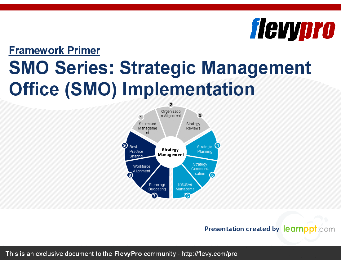 SMO Series: Strategic Management Office (SMO) Implementation (24-slide PowerPoint presentation (PPT)) Preview Image