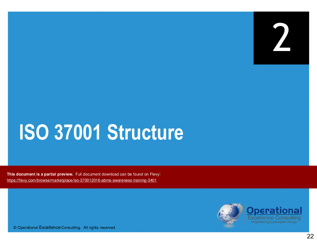 ISO 37001:2016 (ABMS) Awareness Training (54-slide PPT PowerPoint presentation (PPTX)) Preview Image