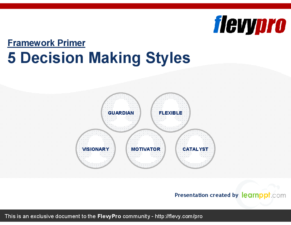 5 Decision Making Styles (28-slide PPT PowerPoint presentation (PPT)) Preview Image