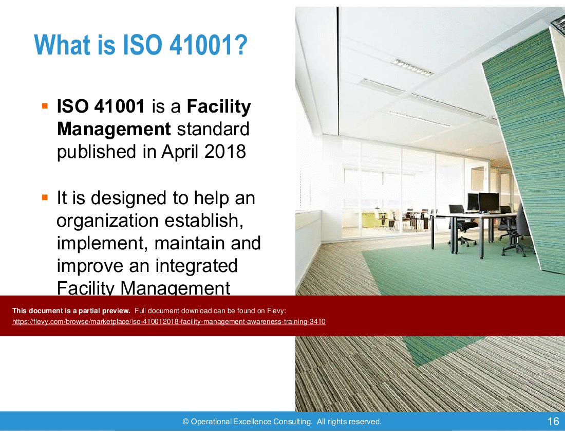 ISO 41001:2018 (Facility Management) Awareness Training (57-slide PowerPoint presentation (PPTX)) Preview Image