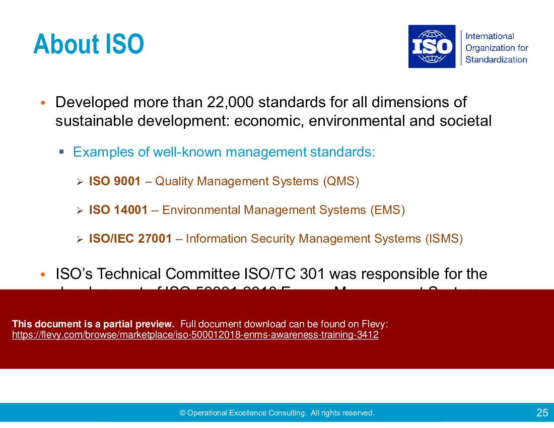 ISO 50001:2018 (EnMS) Awareness Training (70-slide PPT PowerPoint presentation (PPTX)) Preview Image