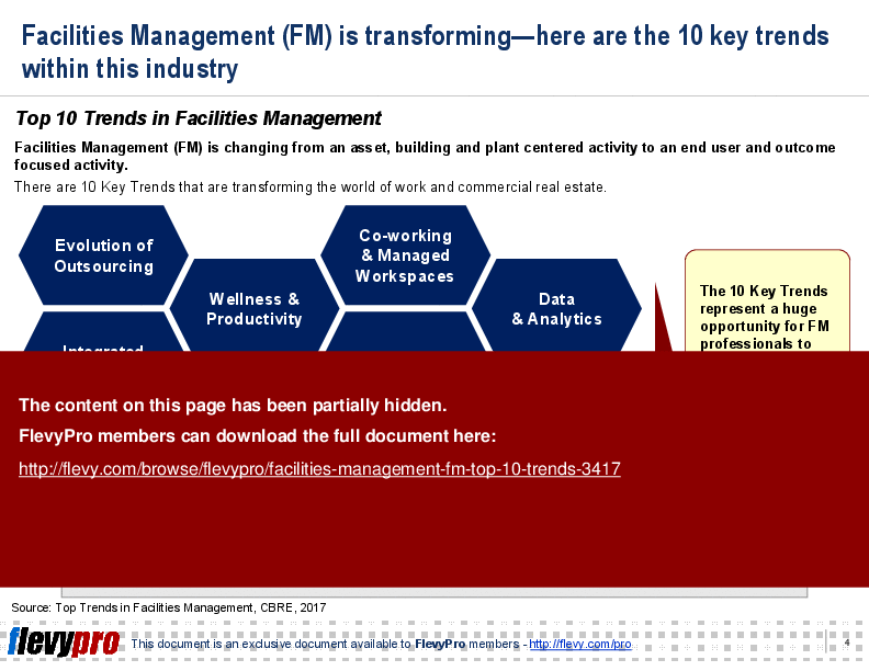 Facilities Management (FM): Top 10 Trends (22-slide PowerPoint presentation (PPT)) Preview Image