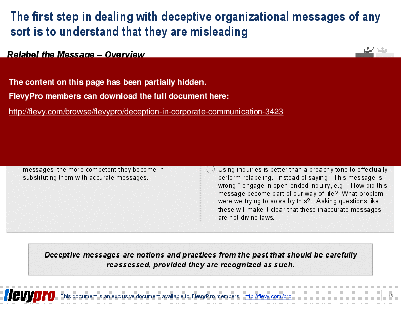 This is a partial preview of Deception in Corporate Communication (24-slide PowerPoint presentation (PPT)). Full document is 24 slides. 
