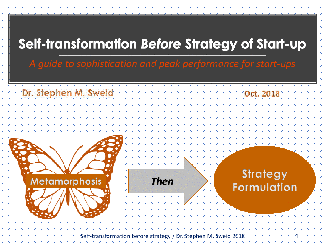 This is a partial preview of Self-transformation Before Strategy of Startup (81-slide PowerPoint presentation (PPTX)). Full document is 81 slides. 