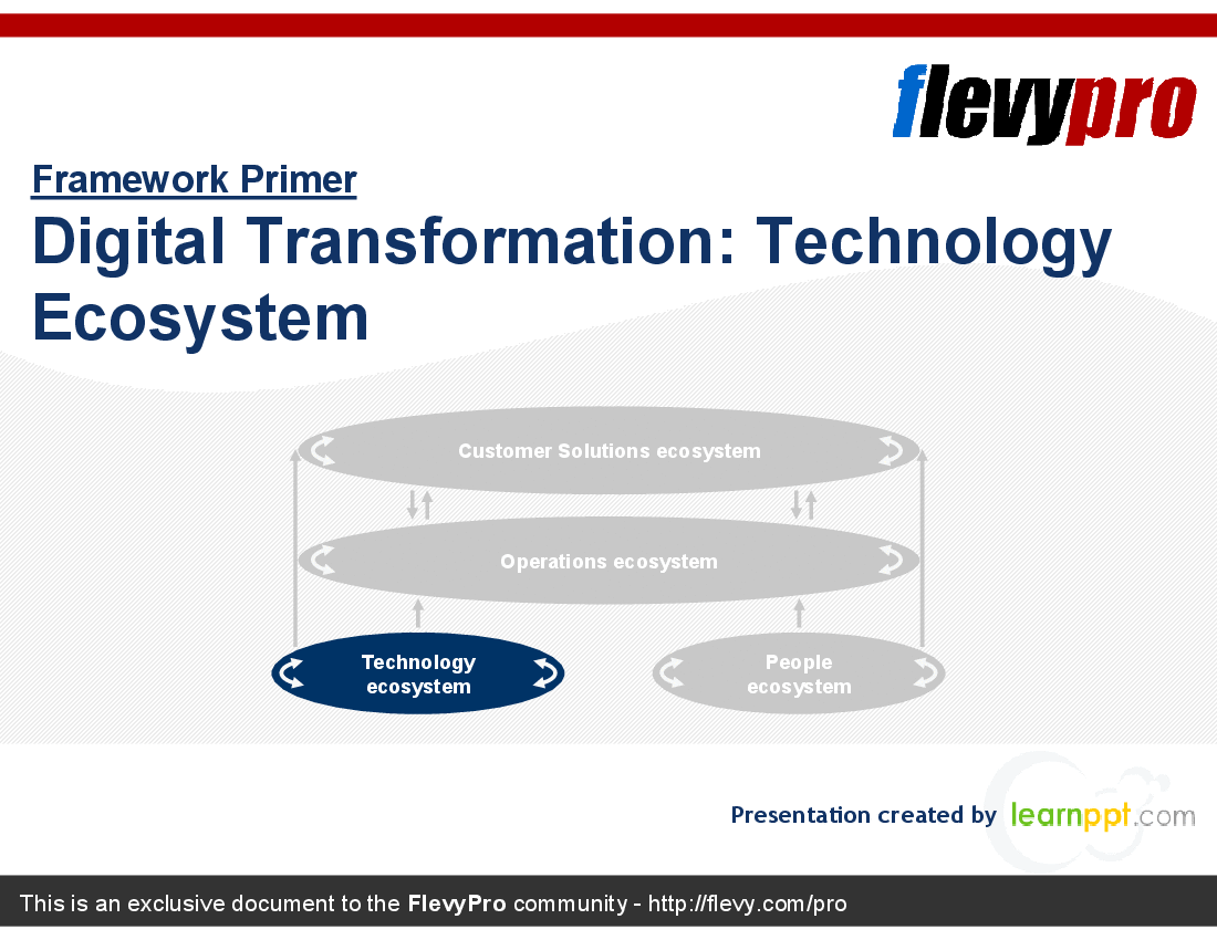 This is a partial preview of Digital Transformation: Technology Ecosystem (26-slide PowerPoint presentation (PPT)). Full document is 26 slides. 