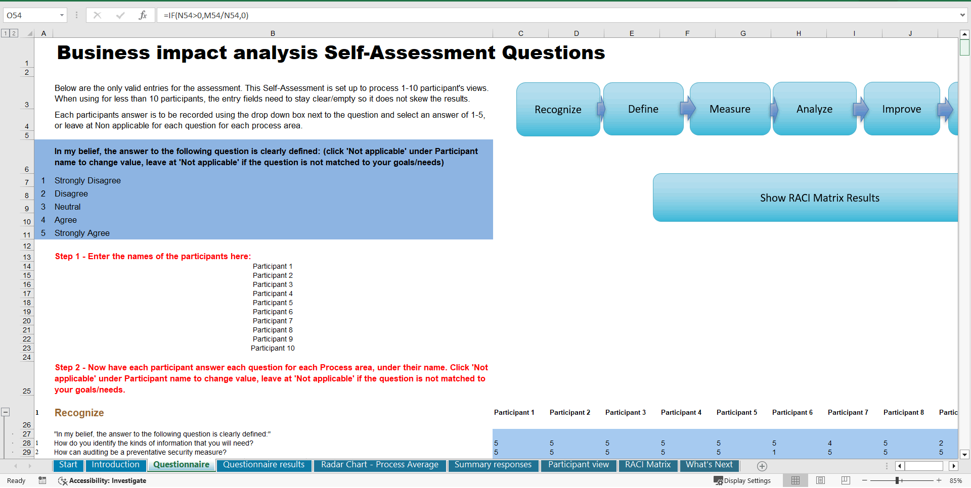 This is a partial preview of Business Impact Analysis (BIA) - Implementation Toolkit (Excel workbook (XLSX)). 