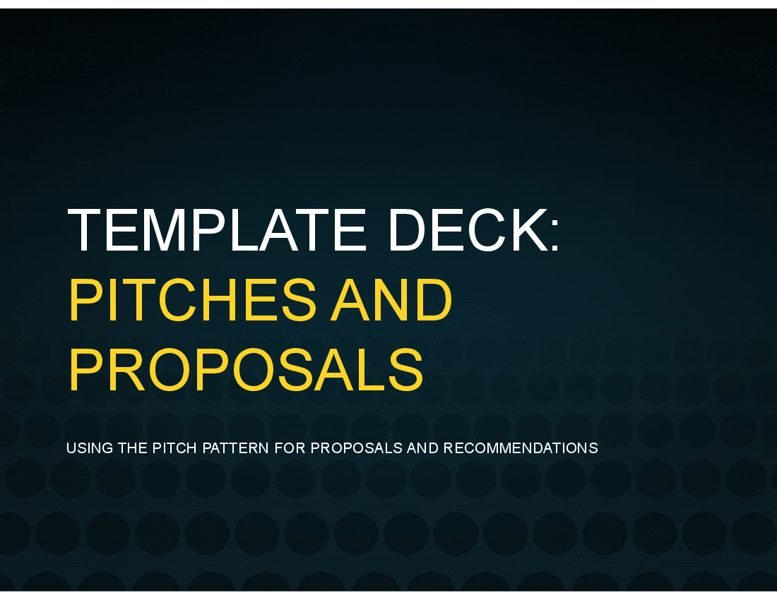 This is a partial preview of PowerPoint Template for Pitches and Proposals (13-slide PowerPoint presentation (PPTX)). Full document is 13 slides. 