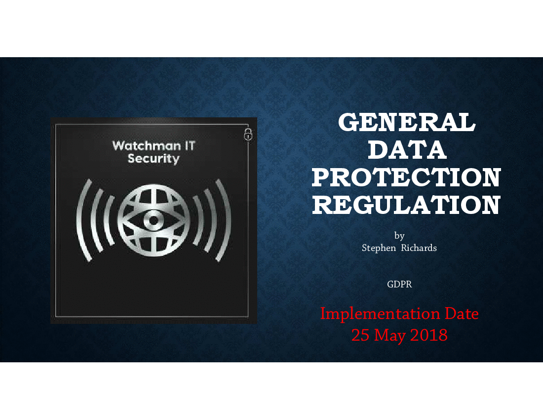 GDPR Presentation