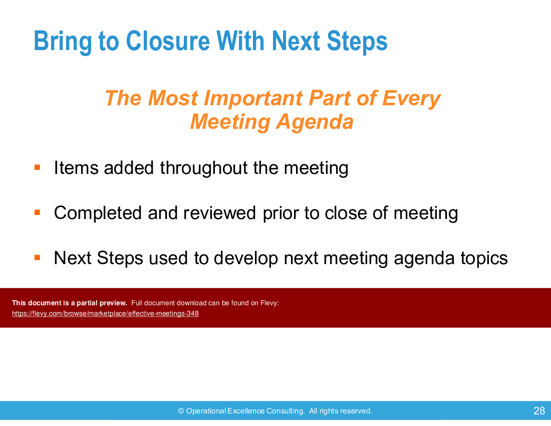 Effective Meetings (66-slide PPT PowerPoint presentation (PPTX)) Preview Image