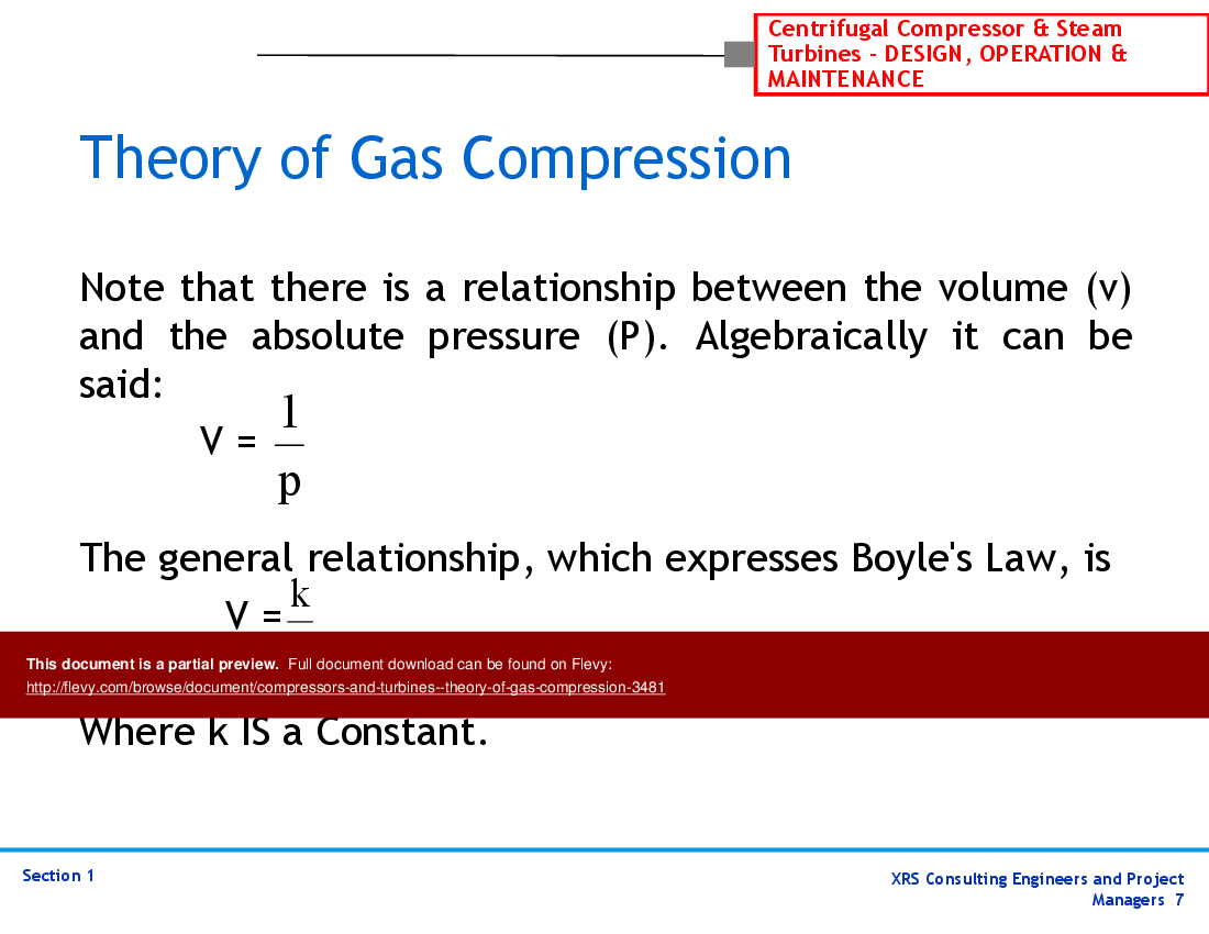 Compressors & Turbines - Theory of Gas Compression (18-slide PPT PowerPoint presentation (PPTX)) Preview Image