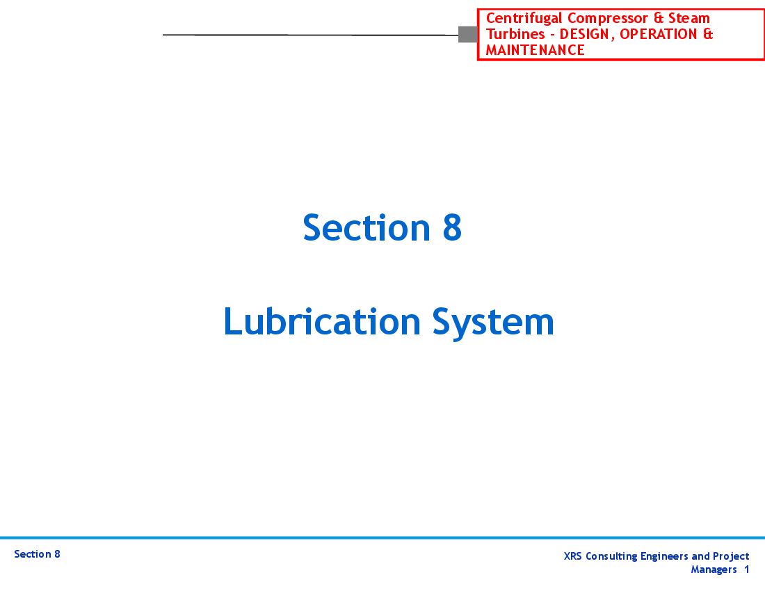 Compressors & Turbines - Lubrication System