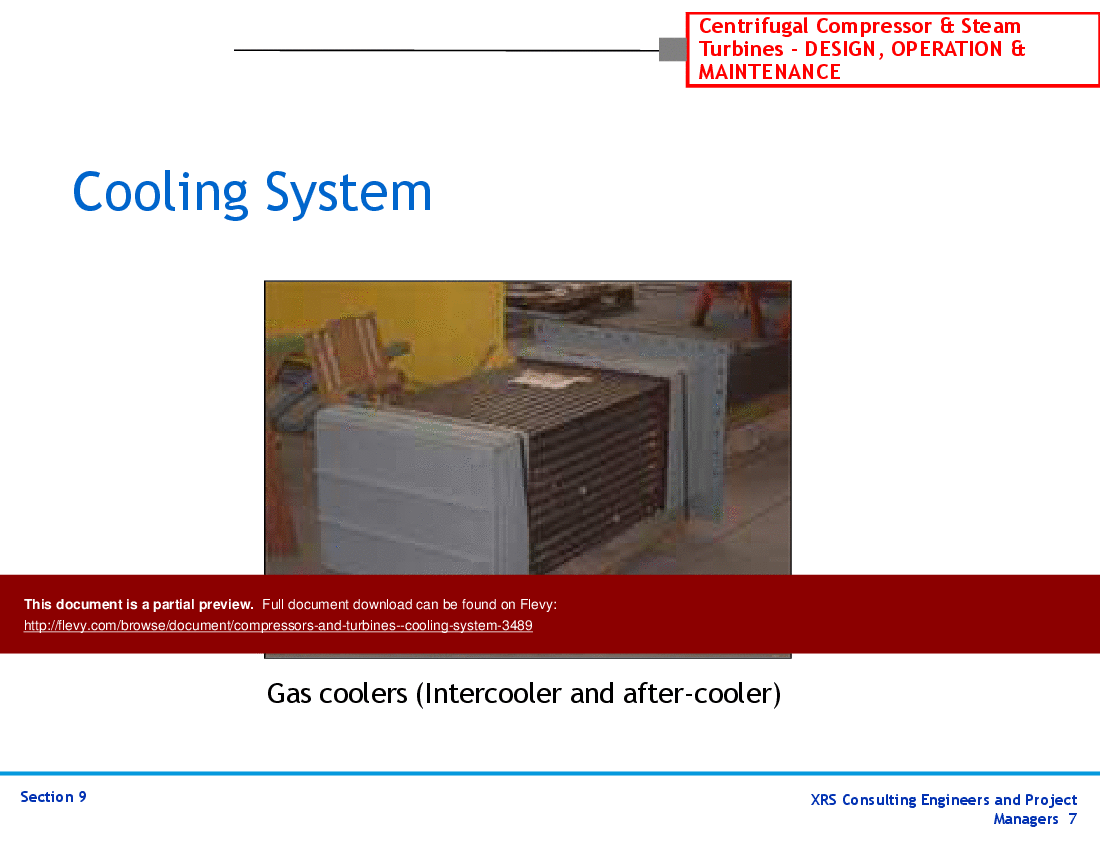 Compressors & Turbines - Cooling System (8-slide PPT PowerPoint presentation (PPTX)) Preview Image