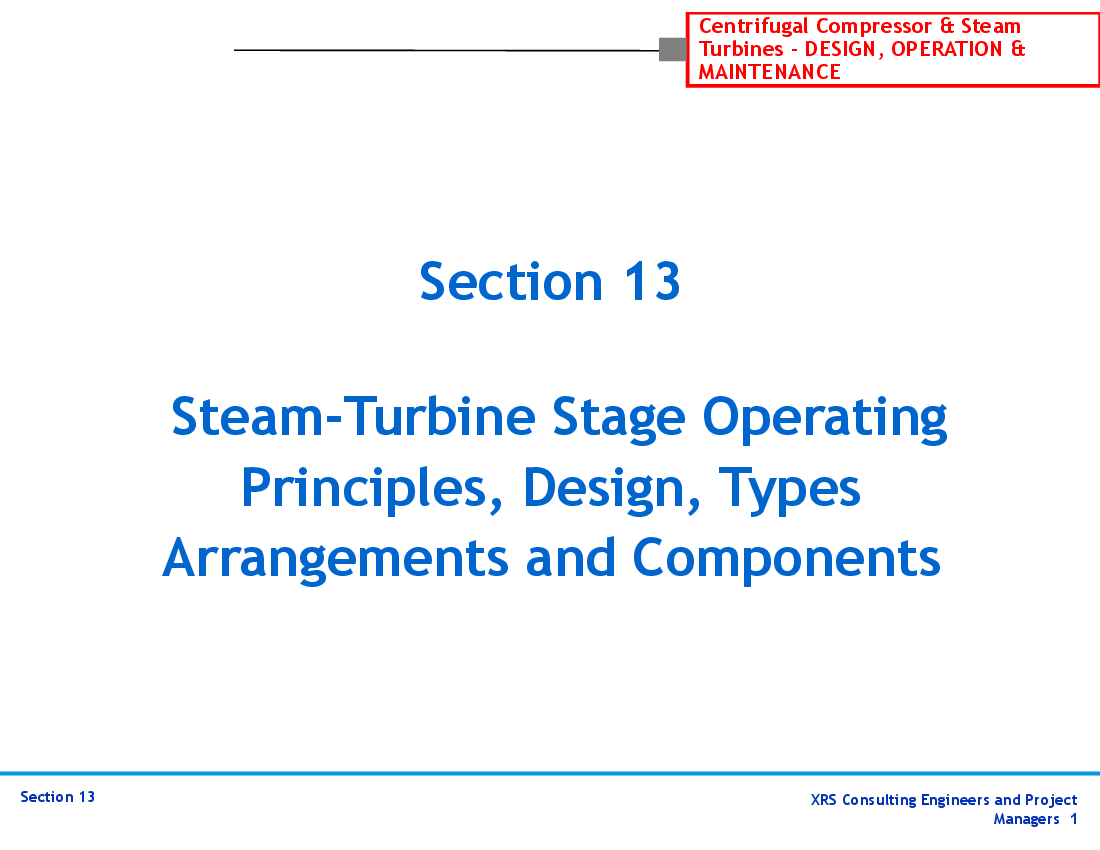 Compressors & Turbines - Steam-Turbine Stage Operations