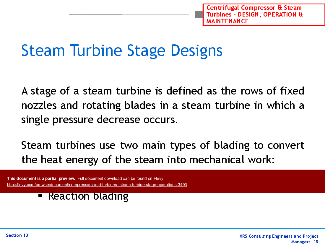 Compressors & Turbines - Steam-Turbine Stage Operations (124-slide PPT PowerPoint presentation (PPTX)) Preview Image