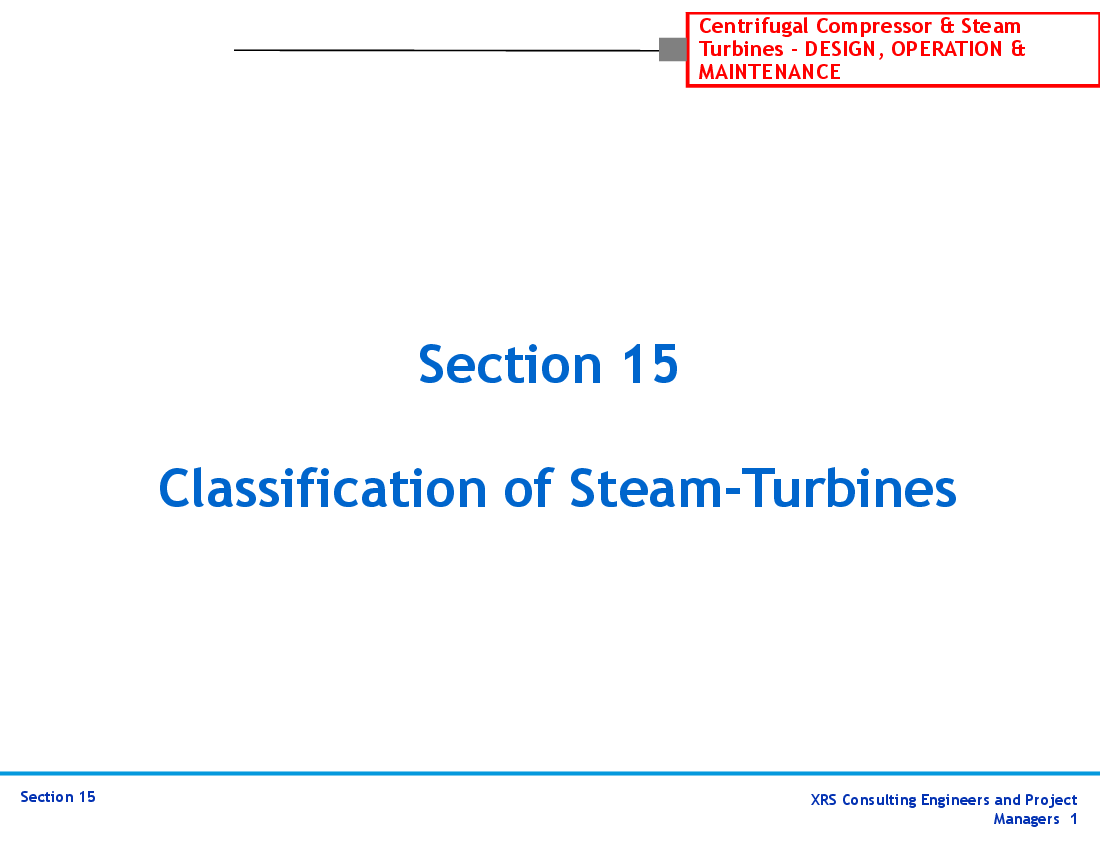 Compressors & Turbines - Classification of Steam-Turbines