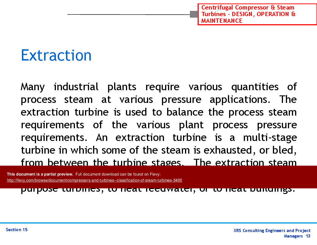 Compressors & Turbines - Classification of Steam-Turbines (80-slide PPT PowerPoint presentation (PPTX)) Preview Image