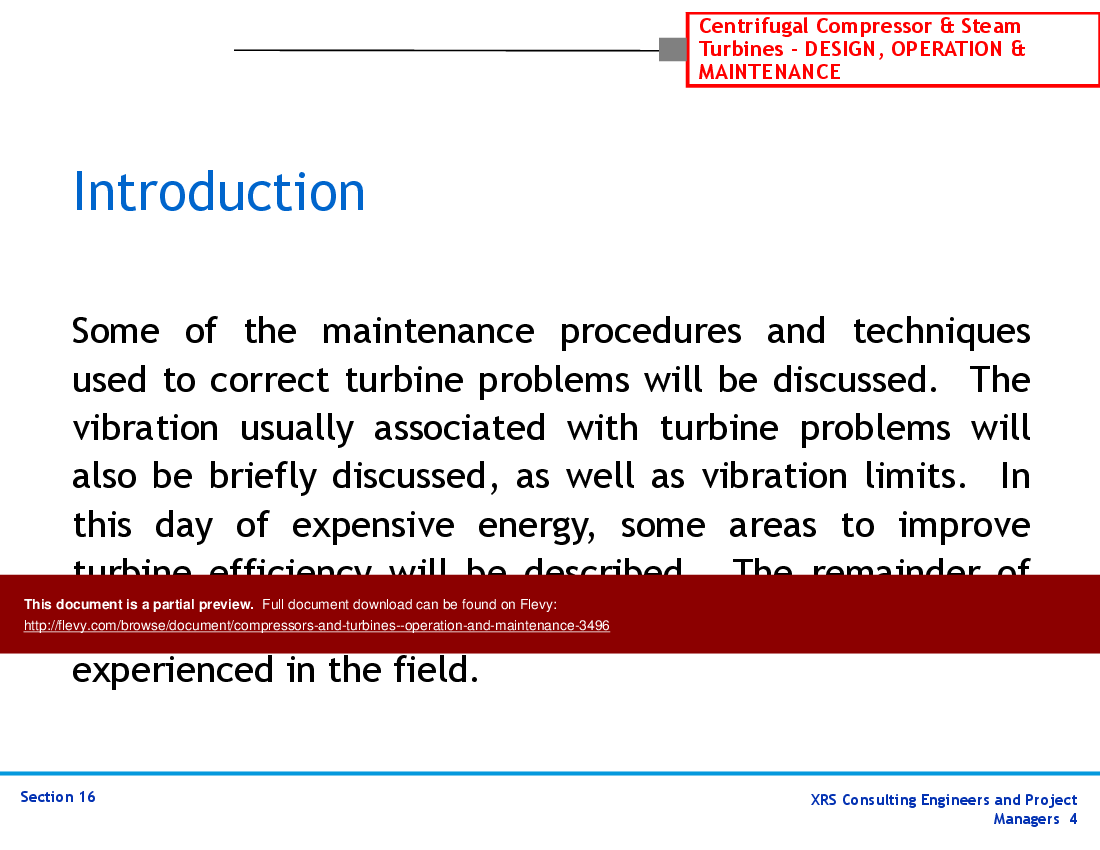 Compressors & Turbines - Operation and Maintenance (46-slide PPT PowerPoint presentation (PPTX)) Preview Image