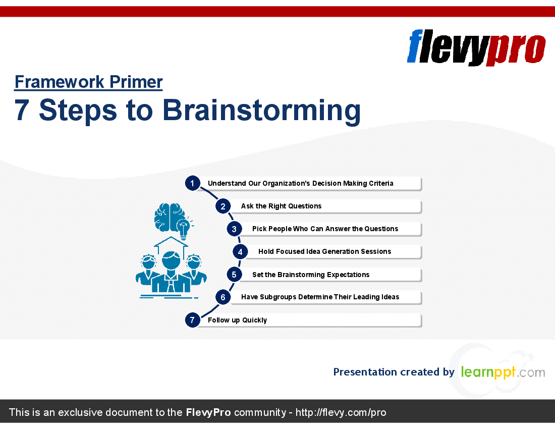 This is a partial preview of 7 Steps to Brainstorming (20-slide PowerPoint presentation (PPT)). Full document is 20 slides. 