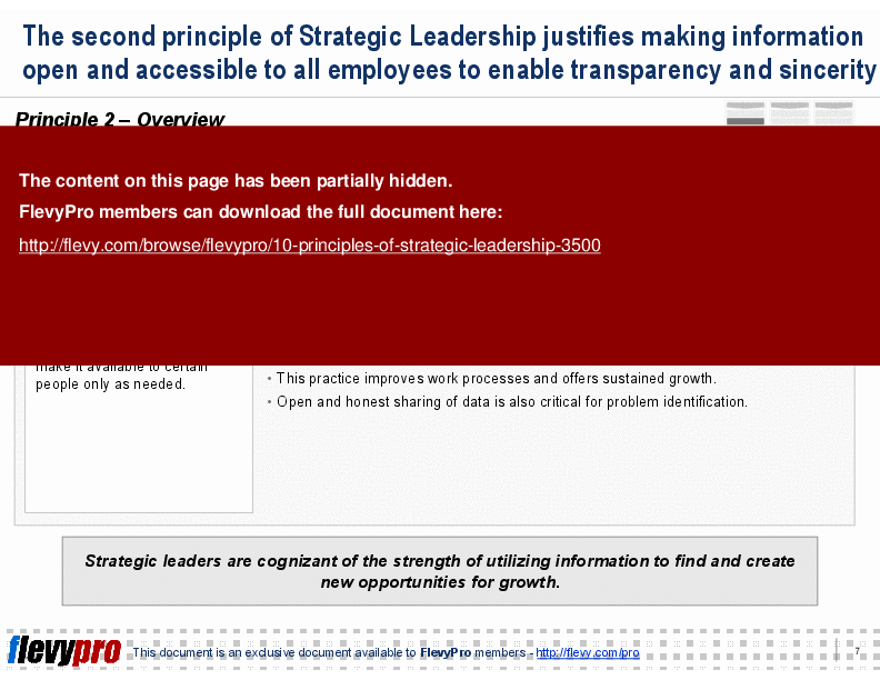 10 Principles of Strategic Leadership (22-slide PPT PowerPoint presentation (PPT)) Preview Image
