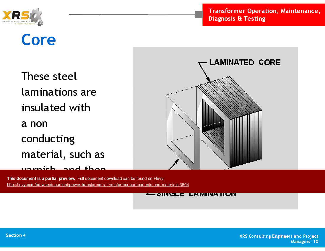 This is a partial preview of Power Transformers - Transformer Components and Materials (106-slide PowerPoint presentation (PPT)). Full document is 106 slides. 