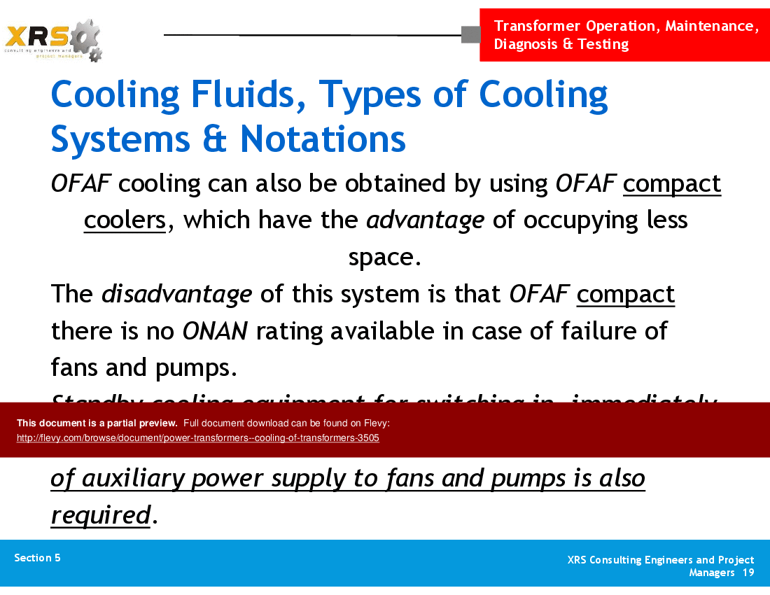 Power Transformers - Cooling of Transformers (35-slide PPT PowerPoint presentation (PPT)) Preview Image