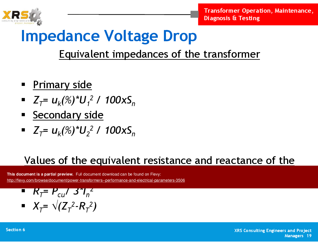 Power Transformers - Performance & Electrical Parameters (29-slide PPT PowerPoint presentation (PPT)) Preview Image