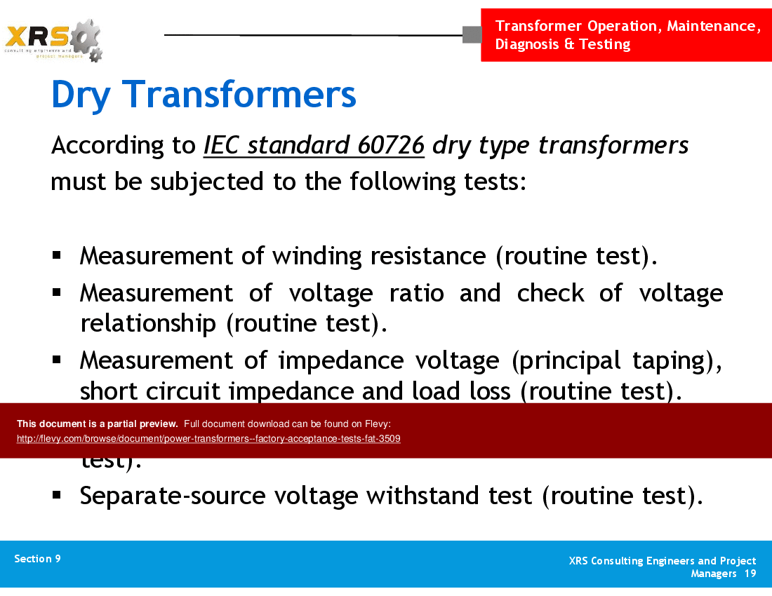 Power Transformers - Factory Acceptance Tests (FAT) (40-slide PPT PowerPoint presentation (PPT)) Preview Image