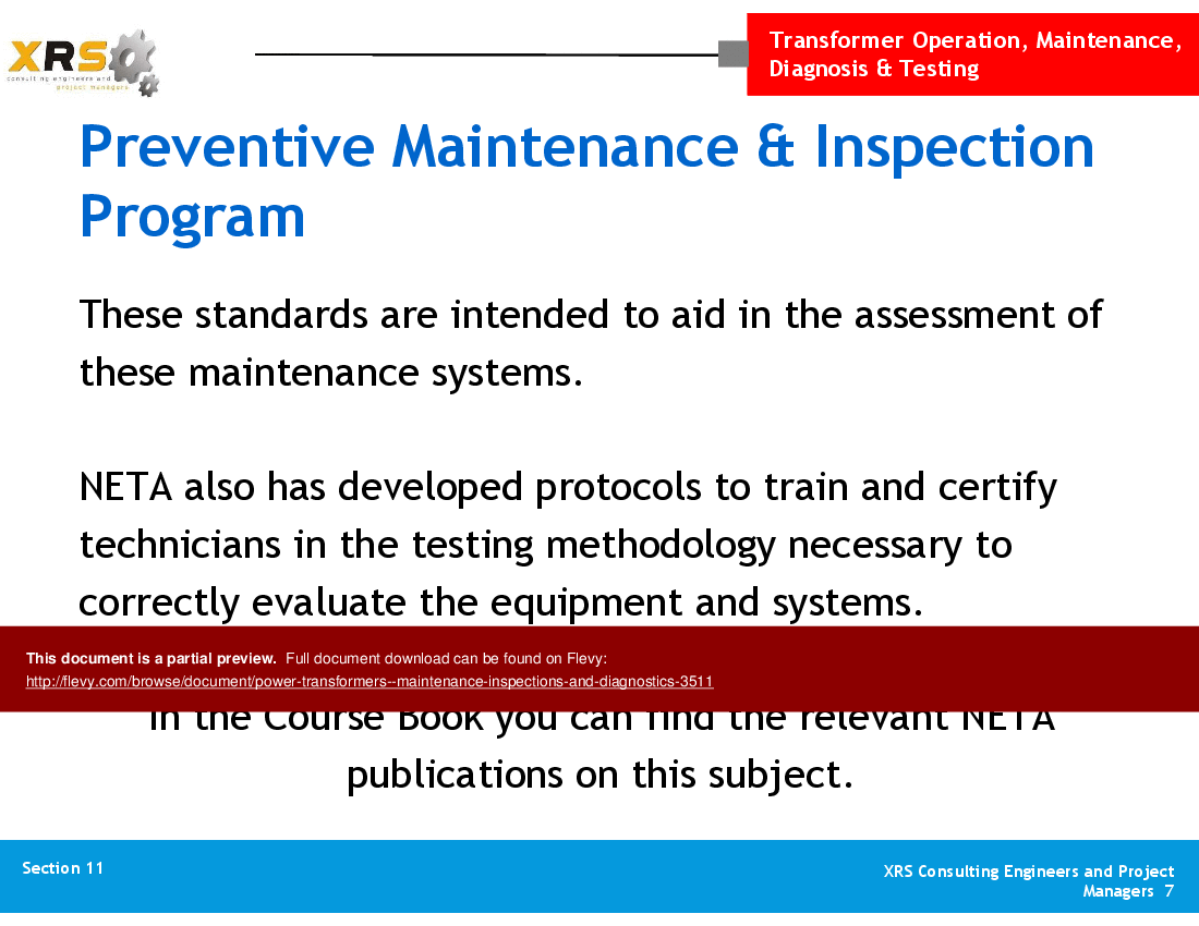 This is a partial preview of Power Transformers - Maintenance, Inspections, & Diagnostics (130-slide PowerPoint presentation (PPT)). Full document is 130 slides. 